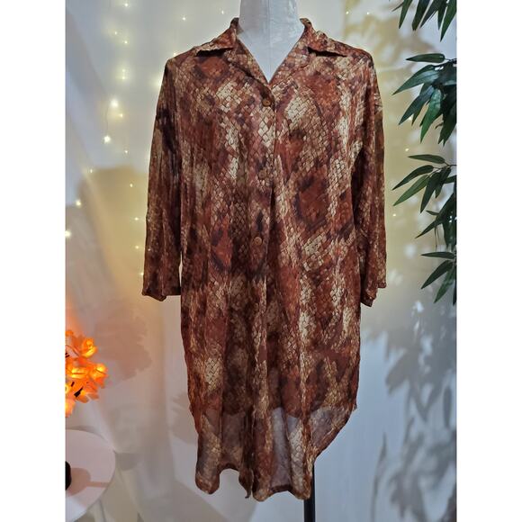 Gabar Vintage Union Made Animal Print Swim Suit Coverup Set Women's Plus Size - Picture 3 of 14